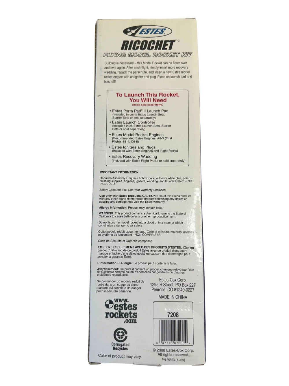 Buy Estes Ricochet Flying Model Rocket Kit - #7208 — Launch Lab